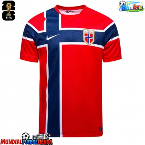 Camiseta Noruega Primera Equipación Replica Mundial 2026 mangas cortas